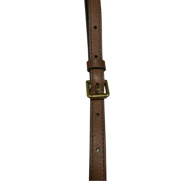 Fossil Cowhide Crossbody or Shoulder Black Pebble Stone with Brown Accents - Picture 12 of 13